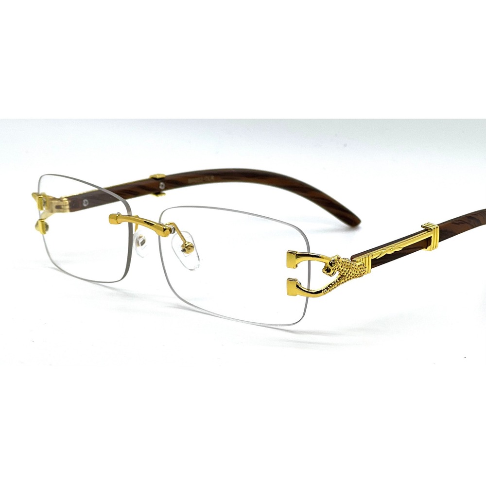 Men Sunglasses Hip Hop Clear Lens Gold Frame Luxury Retro Shades‎ Metal Lentes - Picture 3 of 5